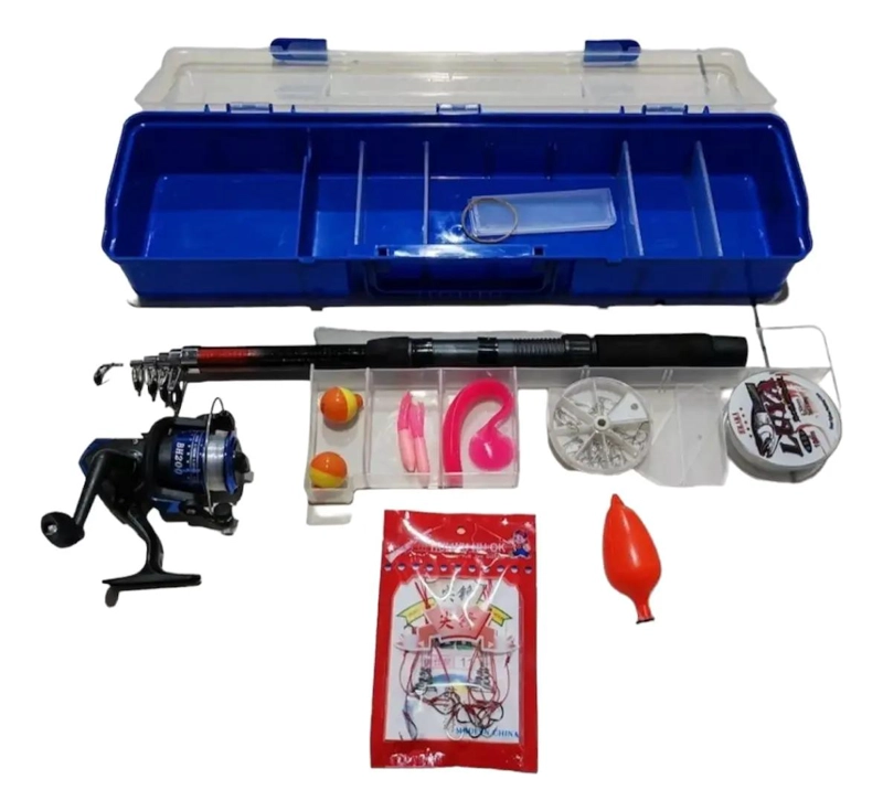 KIT COMPLETO PARA PESCA CON CAÑA, CARRETE Y ACCESORIOS VARIADOS - 3
