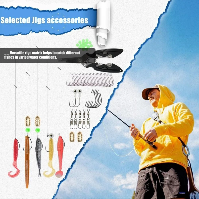 KIT COMPLETO DE PESCA CON CEBOS ARTIFICIALES Y ALICATES RESISTENTES - 4