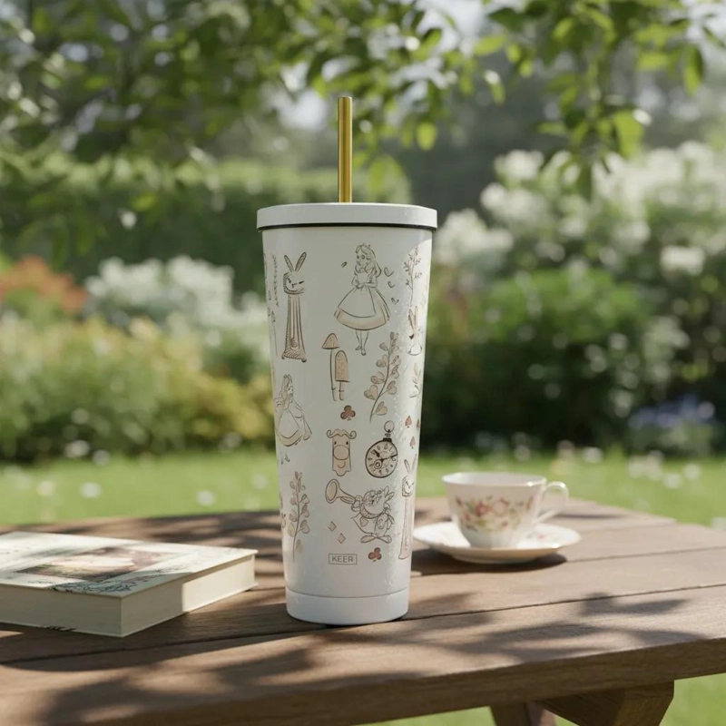 VASO TUMBLER 700ML CON DISEÑO ALICIA EN EL PAIS DE LAS MARAVILLAS - 1