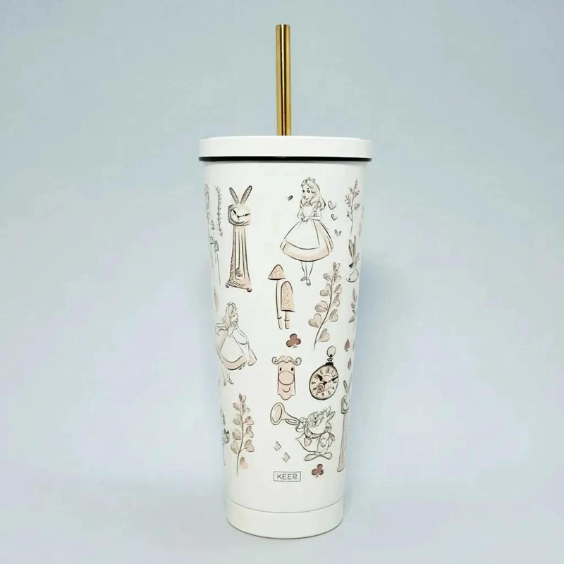 VASO TUMBLER 700ML CON DISEÑO ALICIA EN EL PAIS DE LAS MARAVILLAS - 4