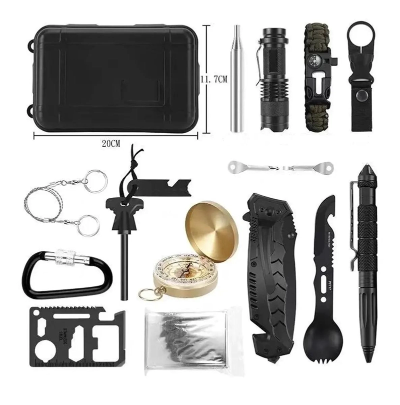 KIT COMPLETO DE HERRAMIENTAS PARA SUPERVIVENCIA Y CAMPING AL AIRE LIBRE - 2