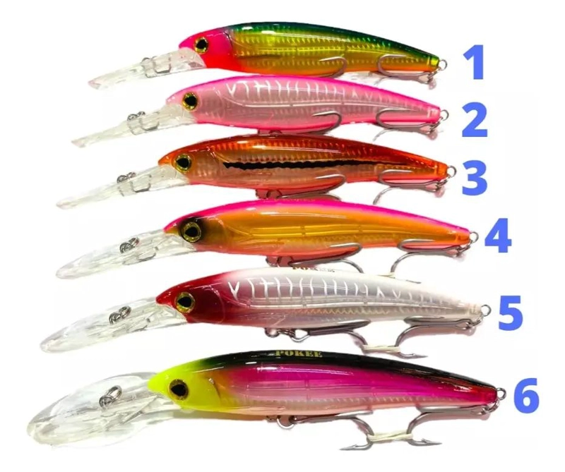 SEÑUELOS DE PESCA FLOTANTES DE 16 CM Y 60 GRAMOS PARA AGUA DULCE - 2