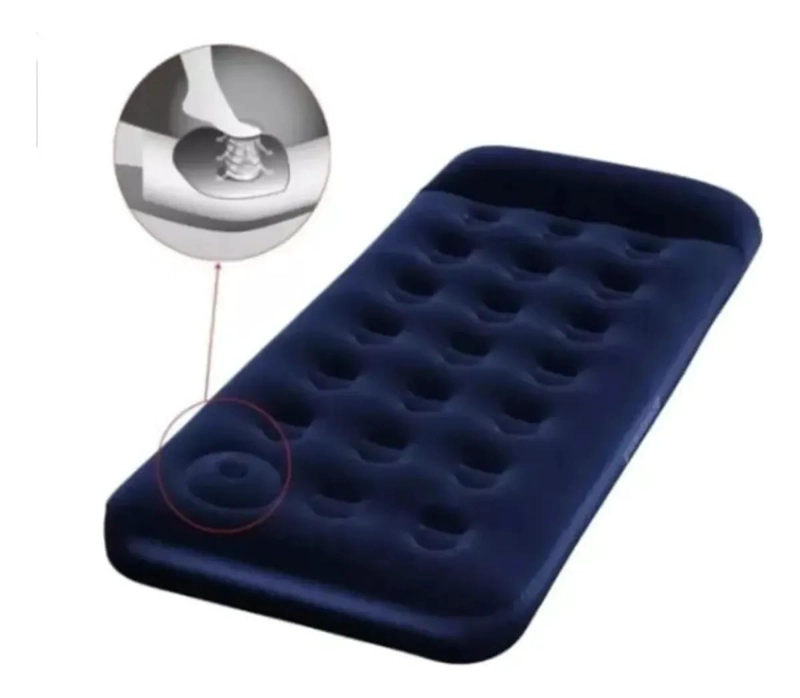 COLCHON INFLABLE INDIVIDUAL CON INFLADOR INCORPORADO 185X76 CM - 1