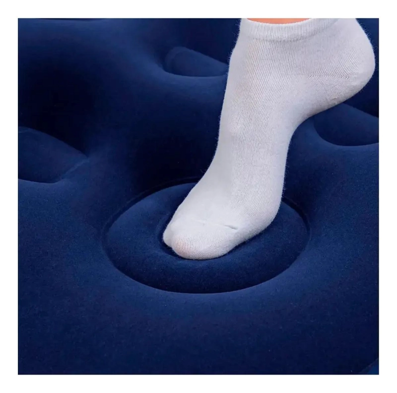 COLCHON INFLABLE INDIVIDUAL CON INFLADOR INCORPORADO 185X76 CM - 2