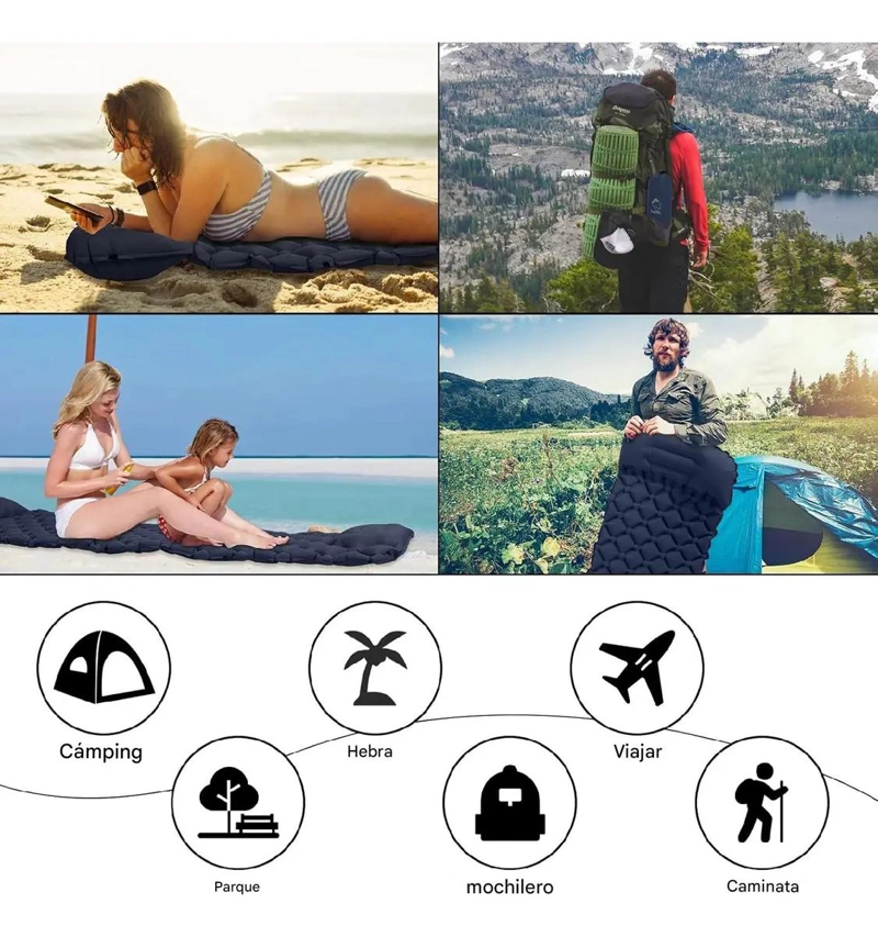 COLCHON INFLABLE PORTATIL PLEGABLE PARA CAMPING Y ACTIVIDADES AL AIRE LIBRE - 3