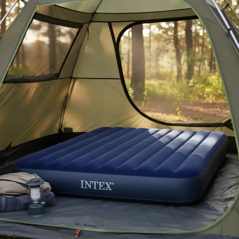 COLCHON INFLABLE PARA DOS PERSONAS CON MEDIDAS 203X152X25 CM COLOR AZUL - 1