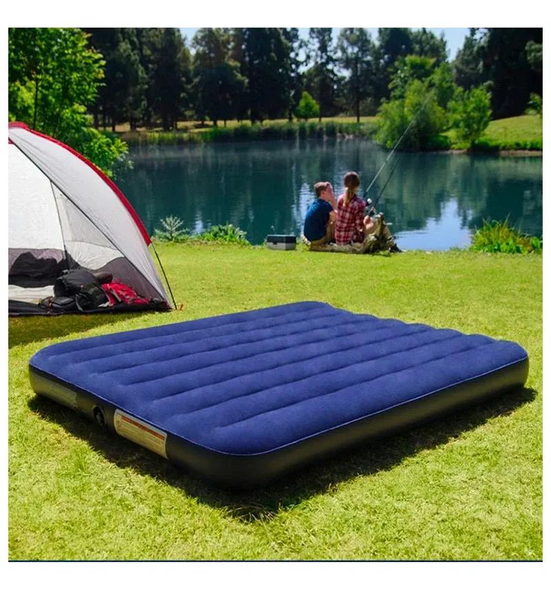 COLCHON INFLABLE PARA DOS PERSONAS CON MEDIDAS 203X152X25 CM COLOR AZUL - 3