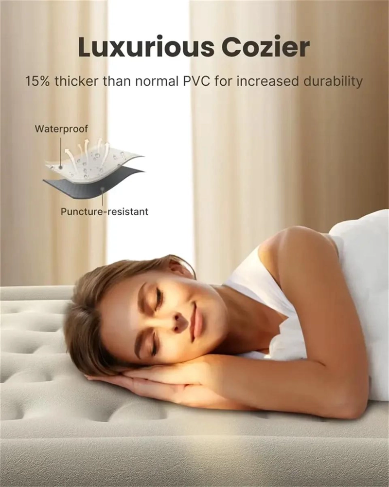 COLCHON INFLABLE ELE CTRICO INDIVIDUAL 190X100X40 CM PARA DESCANSO COMODO - 2