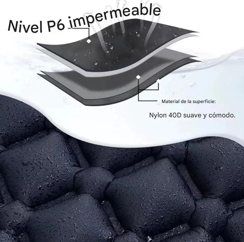 COLCHON INFLABLE PORTATIL DOBLE ULTRALIGERO PARA ACAMPAR Y DORMIR - 3