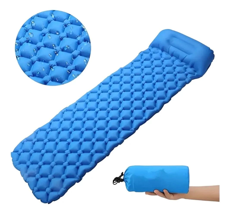 COLCHON INFLABLE ULTRALIGERO PARA CAMPING CON BOMBA INTEGRADA - 1