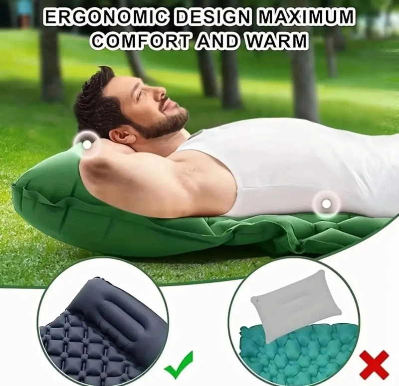 COLCHON INFLABLE ULTRALIGERO PARA CAMPING CON BOMBA INTEGRADA - 3