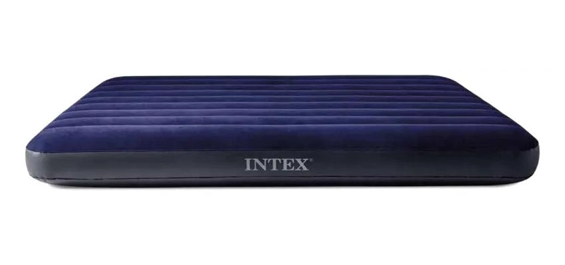 COLCHON INFLABLE INDIVIDUAL CON INFLADOR DE PIE COLOR AZUL - 1