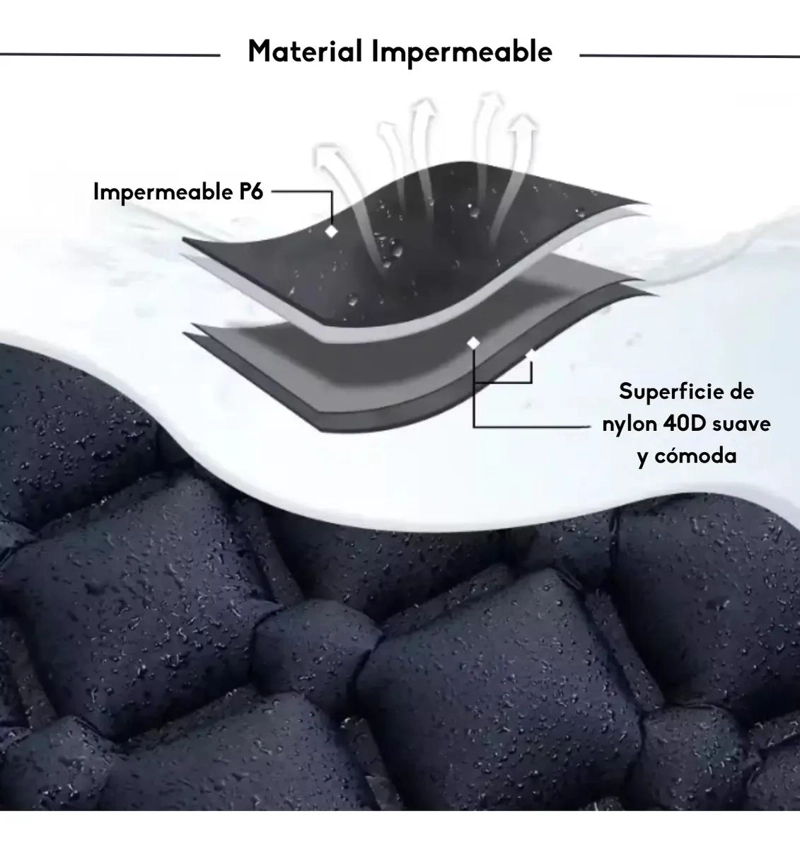 COLCHONETA INFLABLE PARA CAMPING CON BOMBA MANUAL INTEGRADA - 2