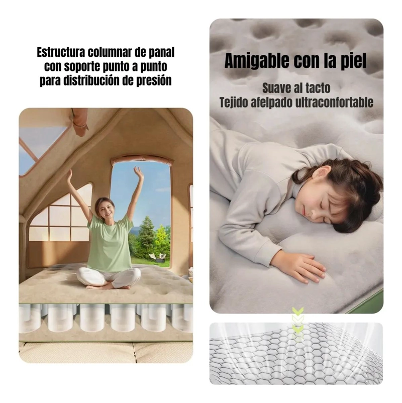 COLCHON INFLABLE ELE CTRICO PARA DOS PERSONAS CON COJIN INTEGRADO - 3