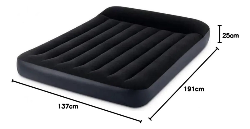 COLCHON INFLABLE PARA DOS PERSONAS CON DISEÑO ERGONOMICO Y ALMOHADA INTEGRADA - 2