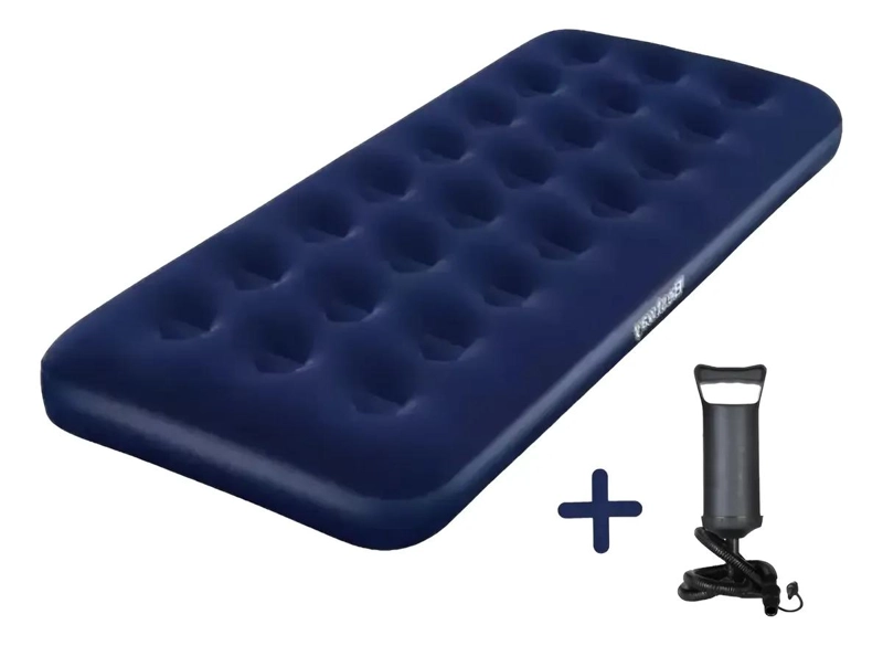 COLCHON INFLABLE PARA CAMPING CON BOMBA MANUAL Y DOBLE BOQUILLA - 1