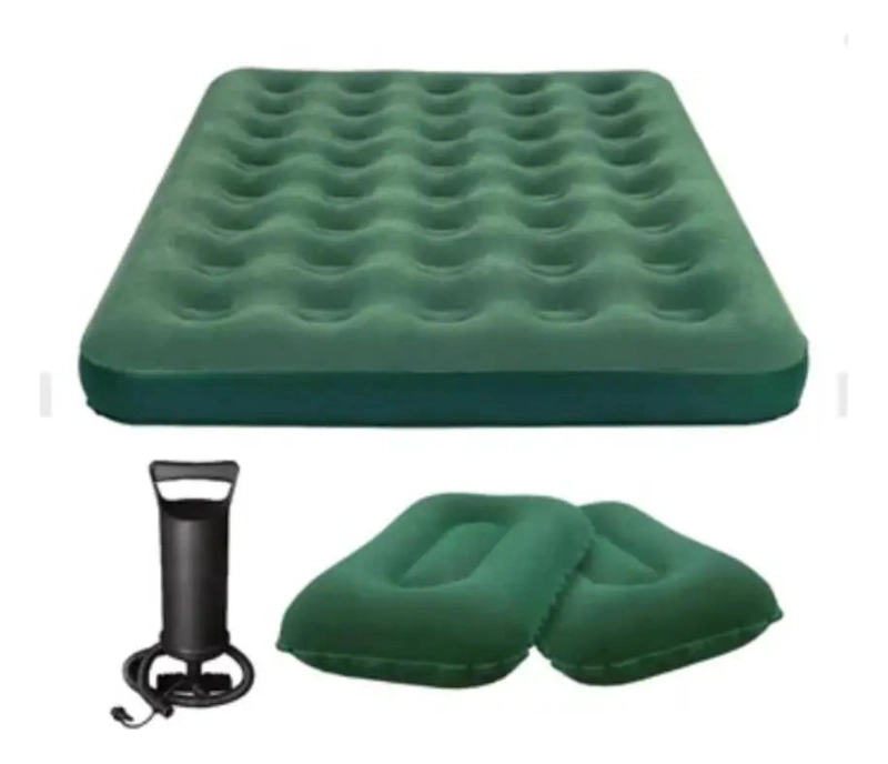 COLCHON INFLABLE MATRIMONIAL PARA DOS PERSONAS CON INFLADOR Y ALMOHADAS - 1