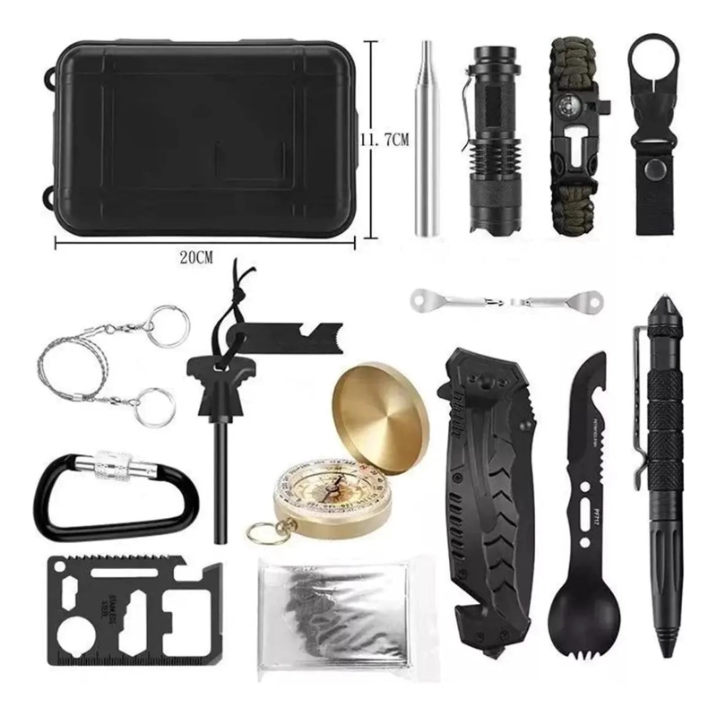KIT DE SUPERVIVENCIA TACTICO PARA CAMPING Y PESCA CON MULTIPLES HERRAMIENTAS - 2