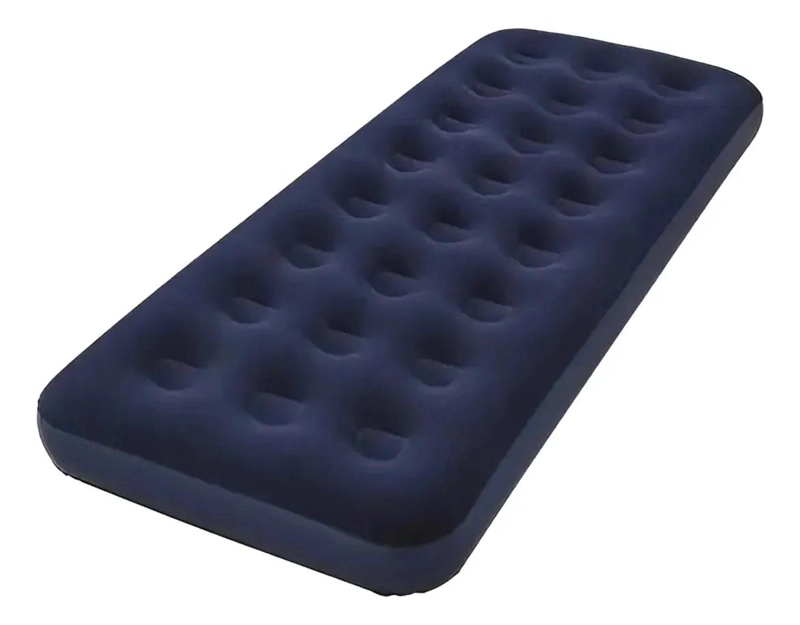 COLCHON INFLABLE ATERCIOPELADO PARA UNA PERSONA COLOR AZUL 191X76X25 CM - 2