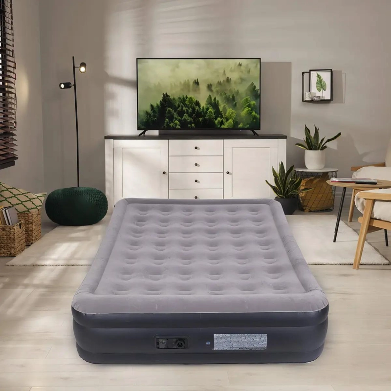COLCHON INFLABLE ELE CTRICO DOBLE CON BOMBA INTEGRADA COLOR GRIS - 3