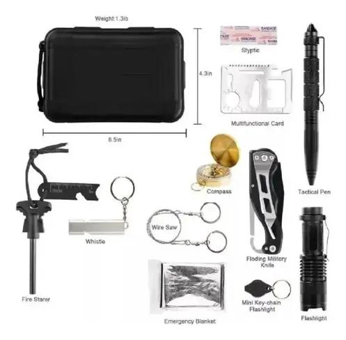 KIT COMPLETO DE HERRAMIENTAS PARA SUPERVIVENCIA Y CAMPING 12 EN 1 - 2