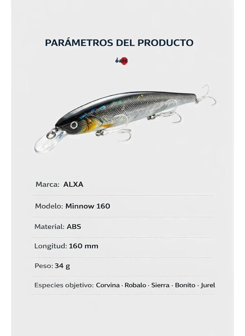 SEÑUELO DE PESCA LONG CAST 16 CM 34 G FLOTANTE Y HUNDIMIENTO LENTO - 2