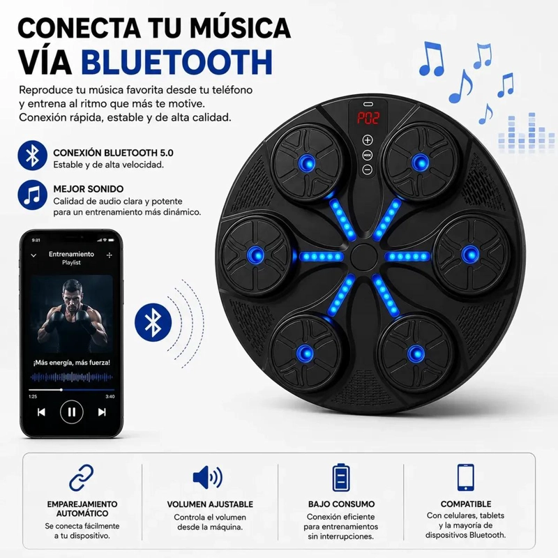 MAQUINA DE BOXEO INTELIGENTE CON BLUETOOTH Y GUANTES INCLUIDOS - 4