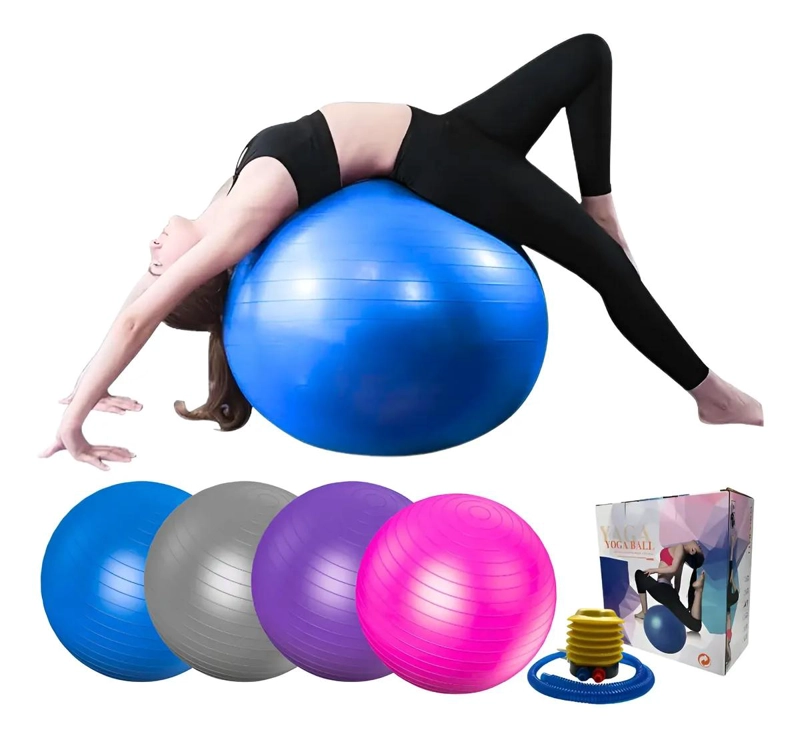 PELOTA DE YOGA DEPORTIVA DE 85 CM CON INFLADOR INCLUIDO PARA EJERCICIOS - 2