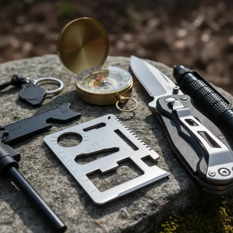 KIT DE SUPERVIVENCIA MILITAR MULTIUSO 10 EN 1 PARA CAMPING Y OUTDOOR - 2