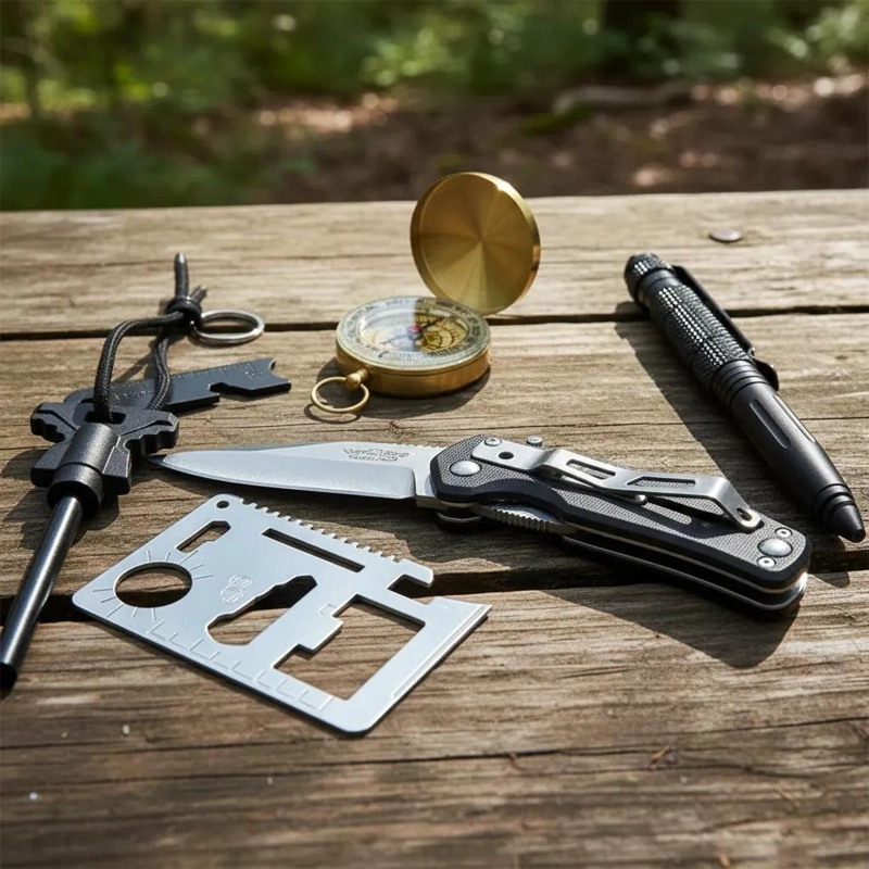 KIT DE SUPERVIVENCIA MILITAR MULTIUSO 10 EN 1 PARA CAMPING Y OUTDOOR - 3