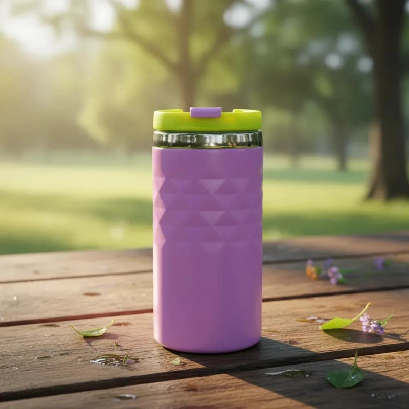 VASO METALICO DE DOBLE PARED CON CAPACIDAD DE 350 ML PARA BEBIDAS - 1