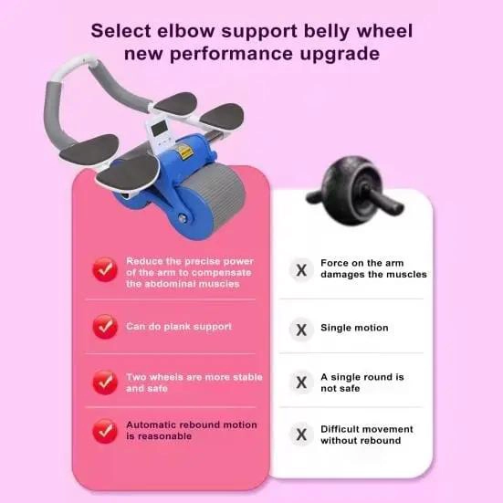 RODILLO ABDOMINAL CON 4 SOPORTES Y REBOTE AUTOMATICO PARA FITNESS - 3