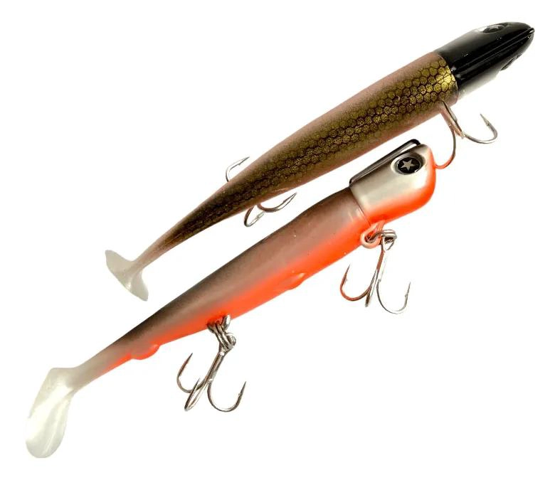 VINILOS DE PESCA DE 18 CM Y 30 GRAMOS COLOR NARANJA PARA PESCA DEPORTIVA - 3
