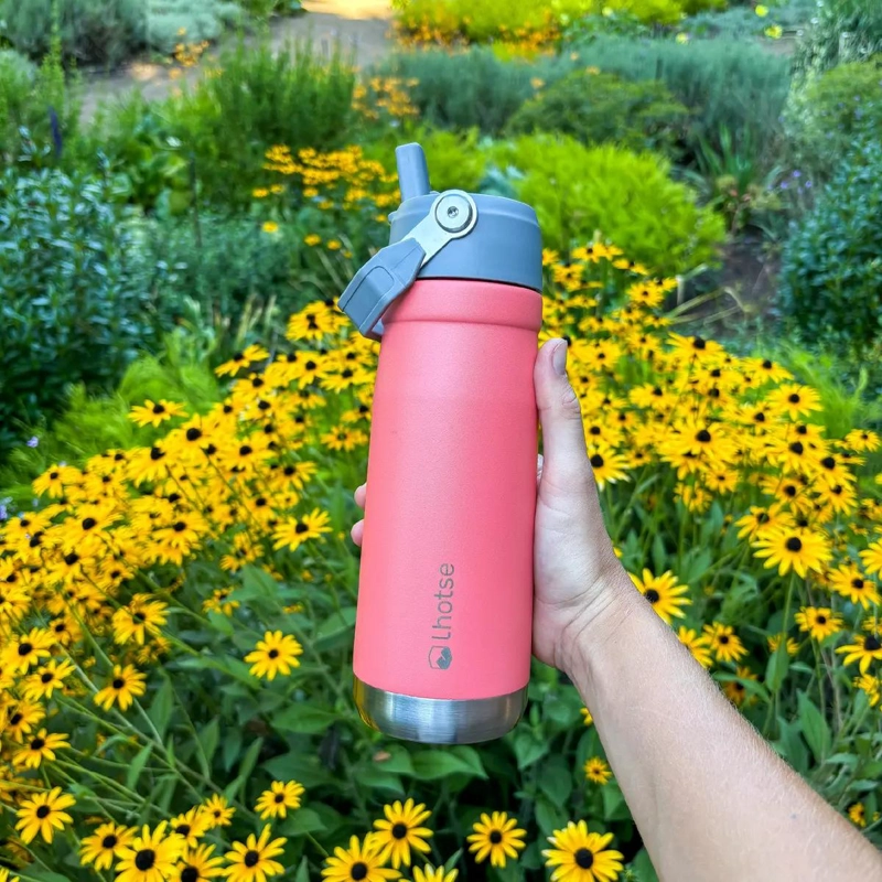 BOTELLA TE RMICA AISLANTE PARA BEBIDAS 650ML COLOR ROSADO - 2