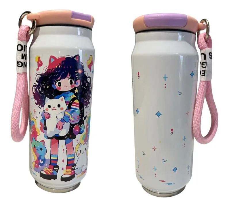 VASO TE RMICO DE 500 ML IDEAL PARA NIÑAS CON DISEÑO COLORIDO - 2