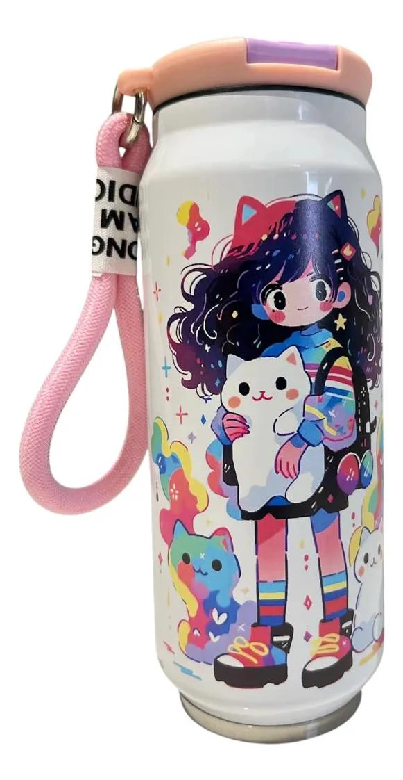 VASO TE RMICO DE 500 ML IDEAL PARA NIÑAS CON DISEÑO COLORIDO - 3
