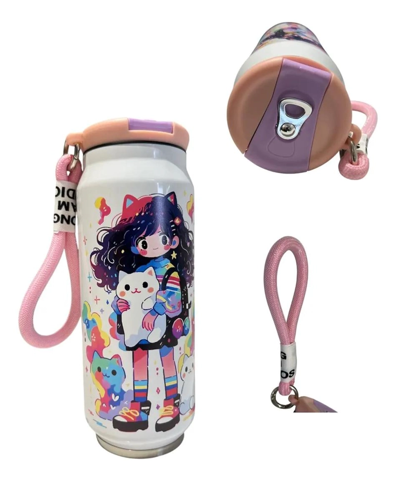VASO TE RMICO DE 500 ML IDEAL PARA NIÑAS CON DISEÑO COLORIDO - 5
