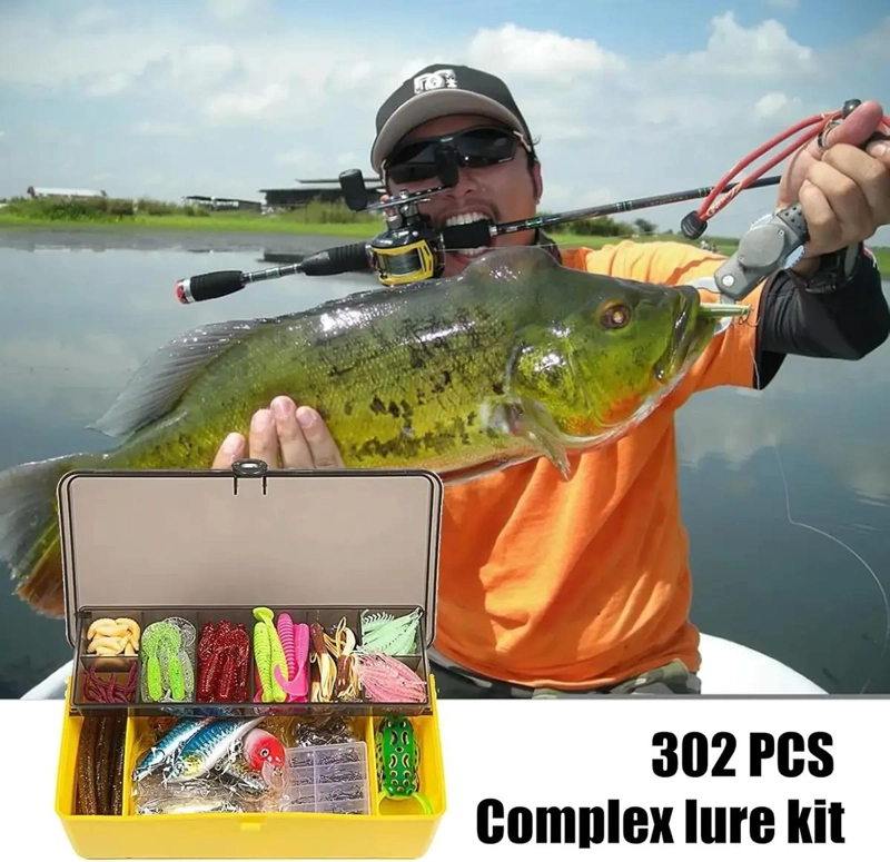 KIT COMPLETO DE SEÑUELOS DE PESCA CON 303 PIEZAS Y CAJA ORGANIZADORA - 2