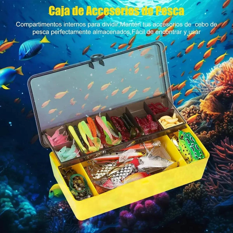 KIT COMPLETO DE SEÑUELOS DE PESCA CON 303 PIEZAS Y CAJA ORGANIZADORA - 5