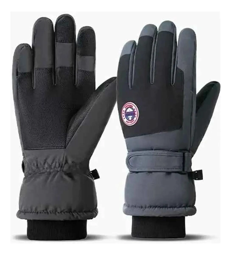 GUANTES IMPERMEABLES PARA HOMBRE CON CHIPORRO Y CORREA AJUSTABLE PARA NIEVE - 1