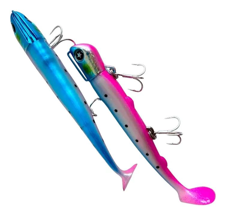 SEÑUELO DE PESCA TIPO CANDY TAIL DE 18 CM EN COLORES ROSADO Y AZUL - 3