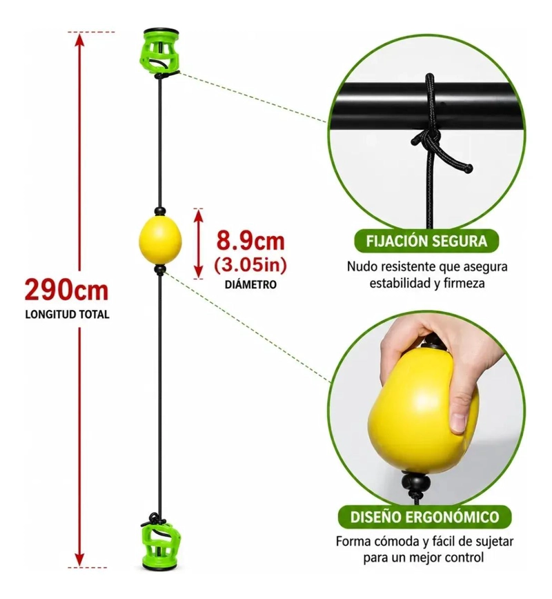 PELOTA DE ENTRENAMIENTO CON VENTOSA PARA MEJORAR REFLEJOS EN BOXEO - 3