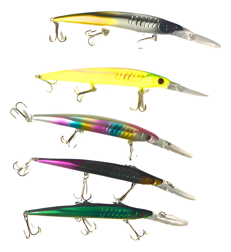 SEÑUELOS PARA PESCA MULTICOLOR DE 12 CM Y 12.5 G PARA LENGUADO - 1