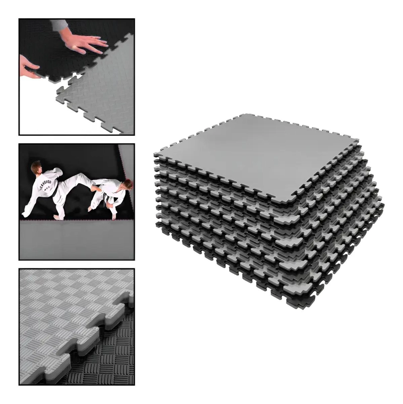COLCHONETA DE EJERCICIO 100X100X2.5 CM EN GRIS Y NEGRO PARA ENTRENAMIENTO - 1