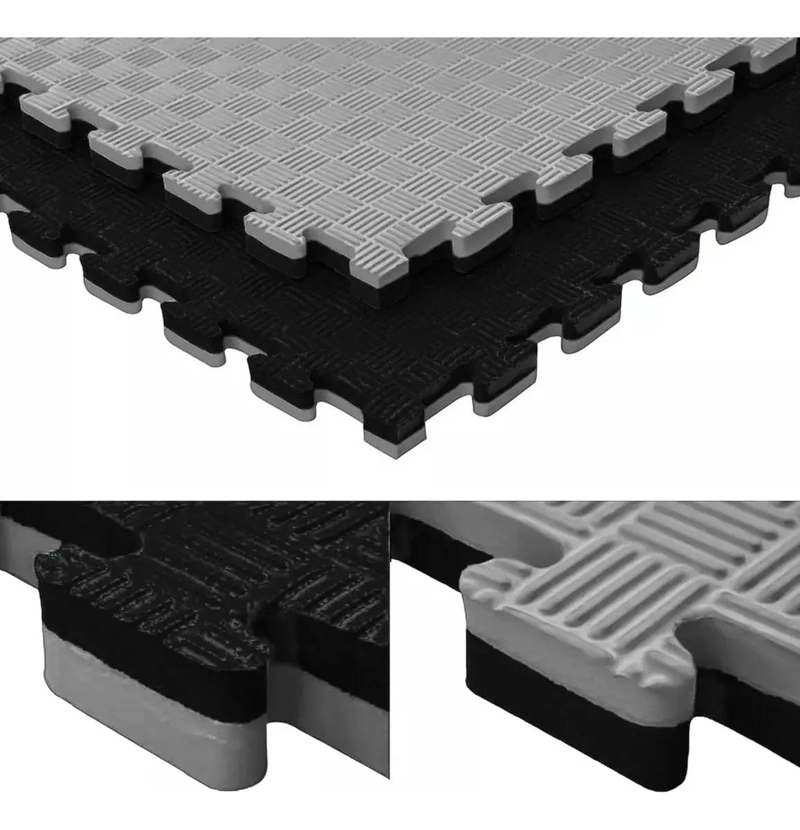 COLCHONETA DE EJERCICIO 100X100X2.5 CM EN GRIS Y NEGRO PARA ENTRENAMIENTO - 5