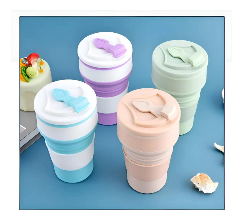 VASO PLEGABLE DE SILICONA PARA BEBIDAS FRIAS Y CALIENTES - 1