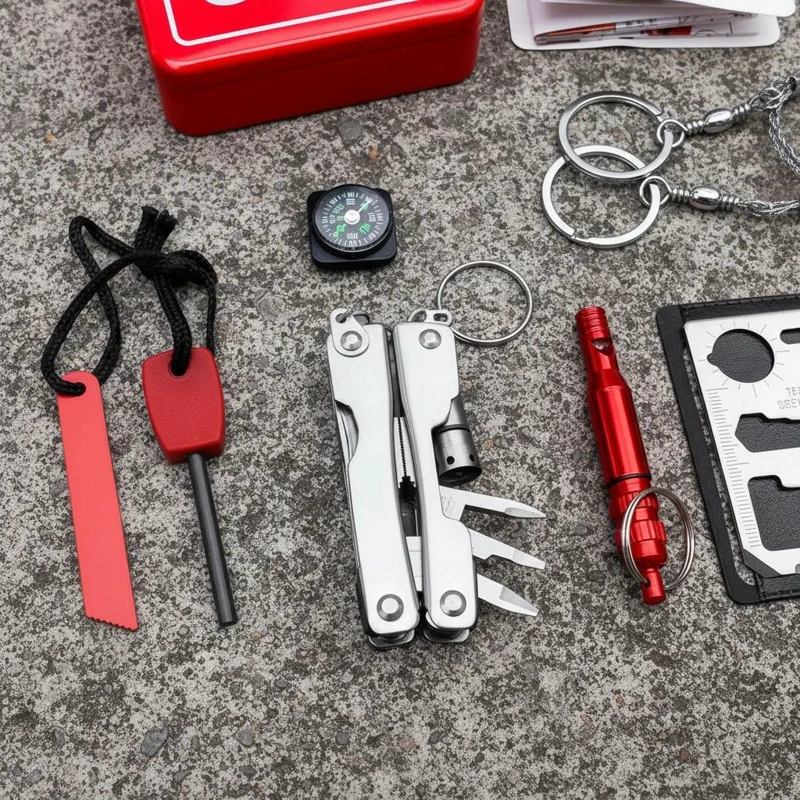 KIT COMPLETO DE ACCESORIOS PARA SUPERVIVENCIA Y EMERGENCIA EN CAMPING - 2