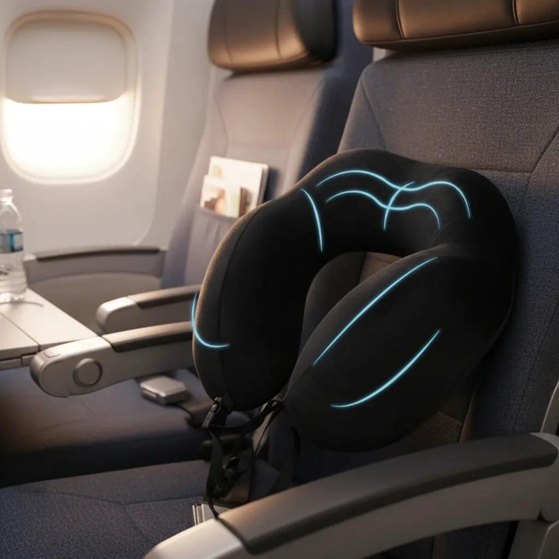 ALMOHADA ERGONOMICA DE ESPUMA INTELIGENTE PARA CUELLO Y VIAJE - 5
