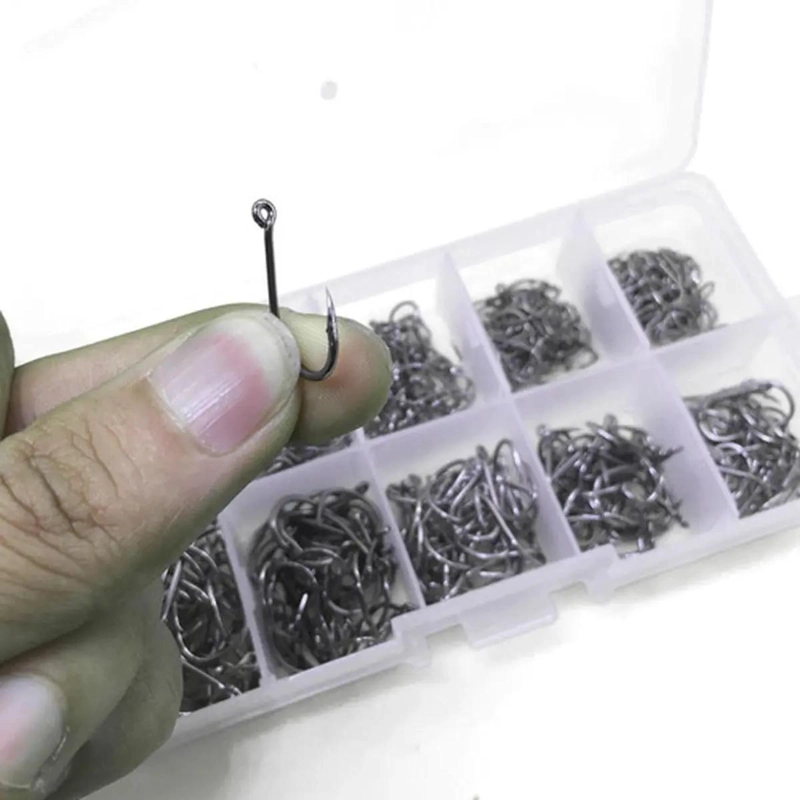 SET DE 500 ANZUELOS PARA PESCA EN ACERO AL CARBONO DE TAMAÑOS VARIADOS - 5