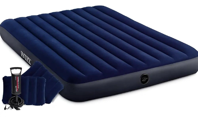 COLCHON INFLABLE PARA DOS PERSONAS CON ALMOHADAS INTEGRADAS COLOR AZUL - 3